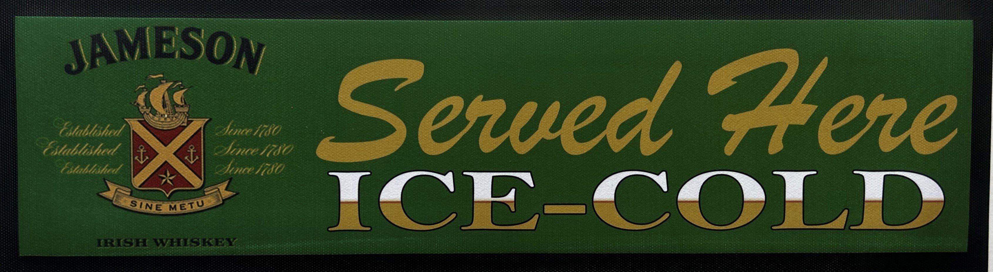 Jameson "Served Here Ice Cold" Premium Rubber-Backed Bar Mat Runner - KING CAVE