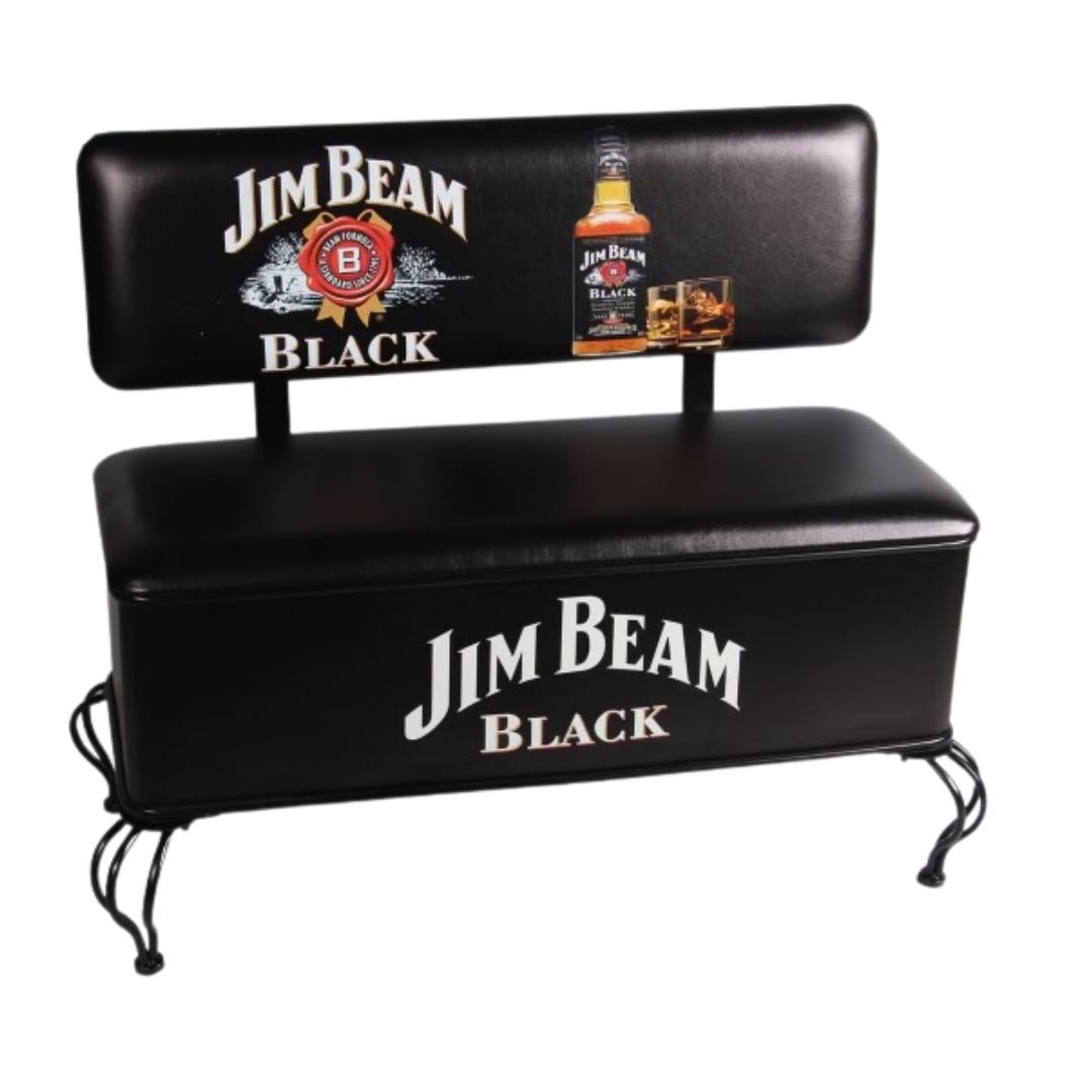 Jim Beam Premium Quality Black Bench Seat with Under Seat Storage - KING CAVE