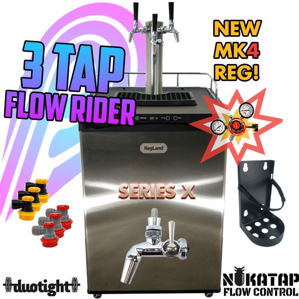 Series X FLOW RIDER Kegerator - TRIPLE TAP HomeBrew Draught Pack