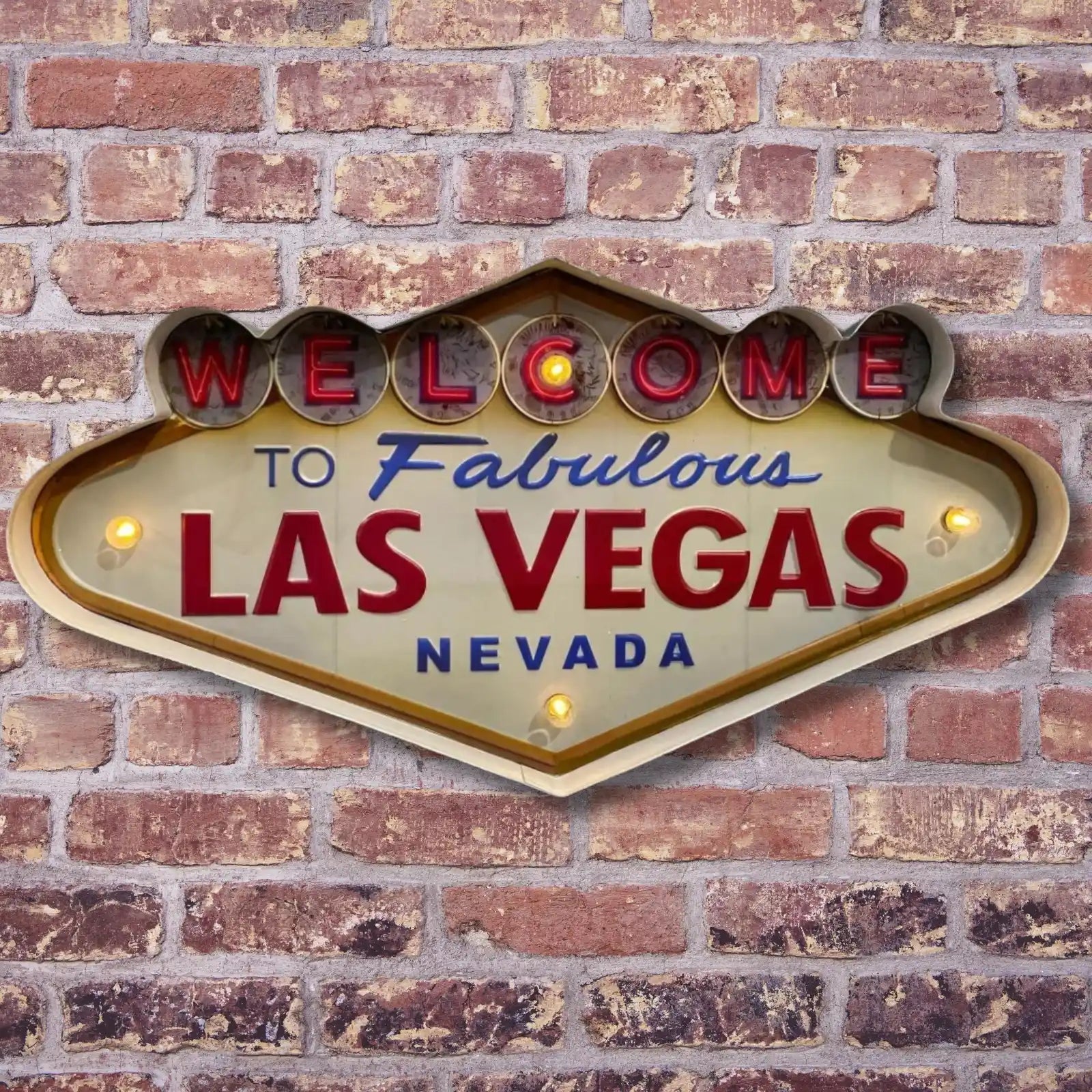 Las Vegas 12V Premium Embossed Light-Up LED Bar Sign - KING CAVE
