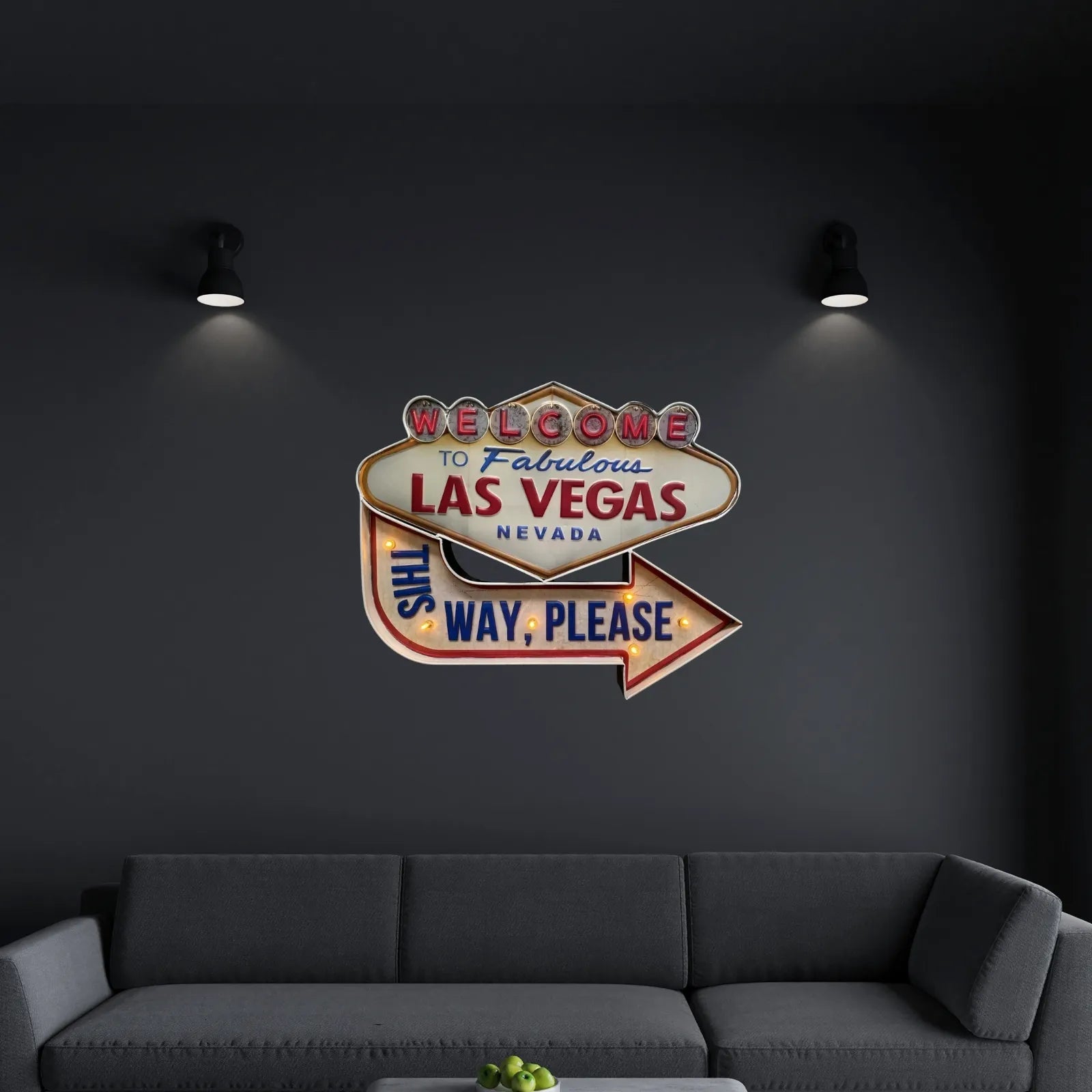 Las Vegas Large 12V Premium Embossed Light-Up LED Bar Sign - KING CAVE