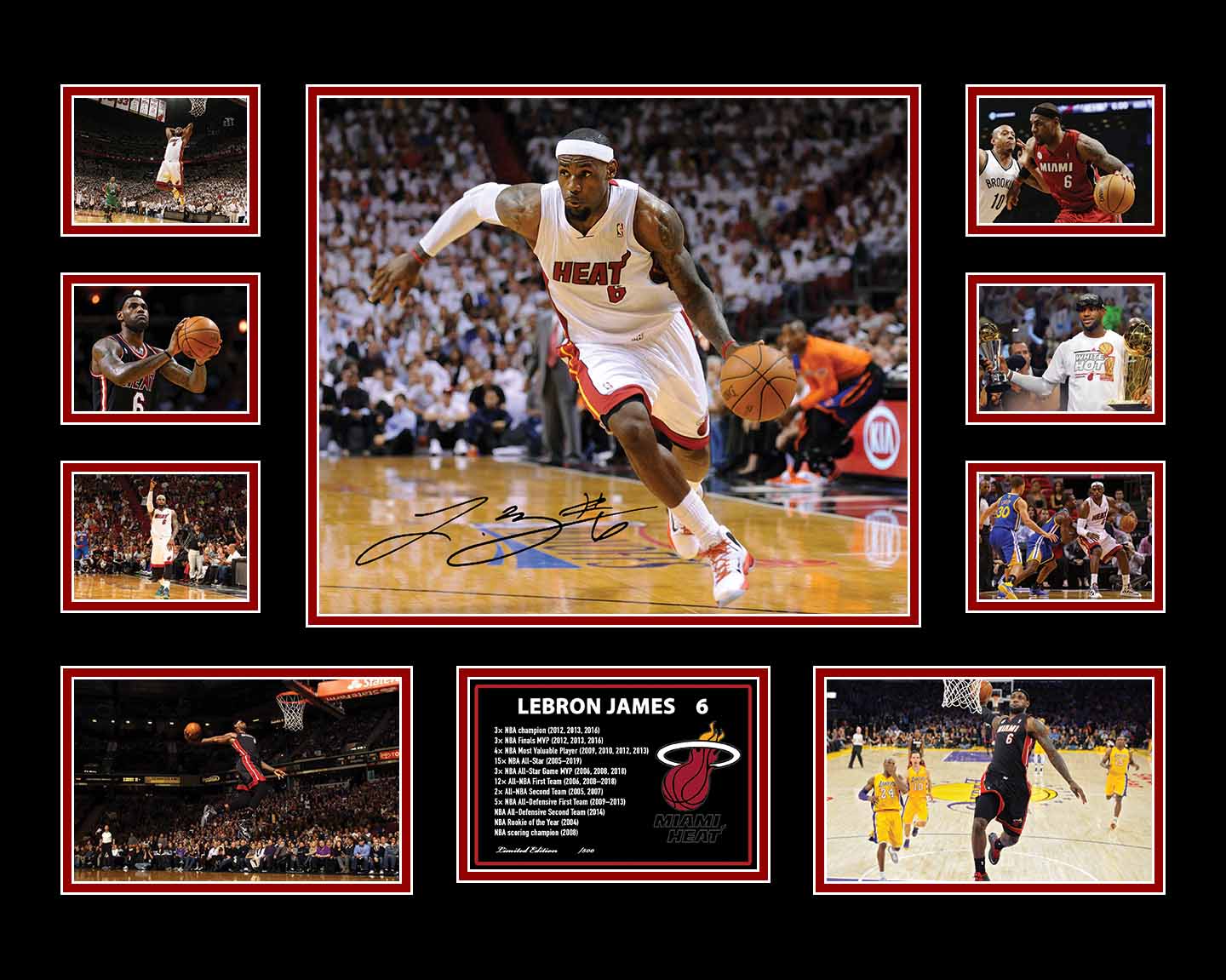 LeBron James (Miami) Collage Framed - KING CAVE