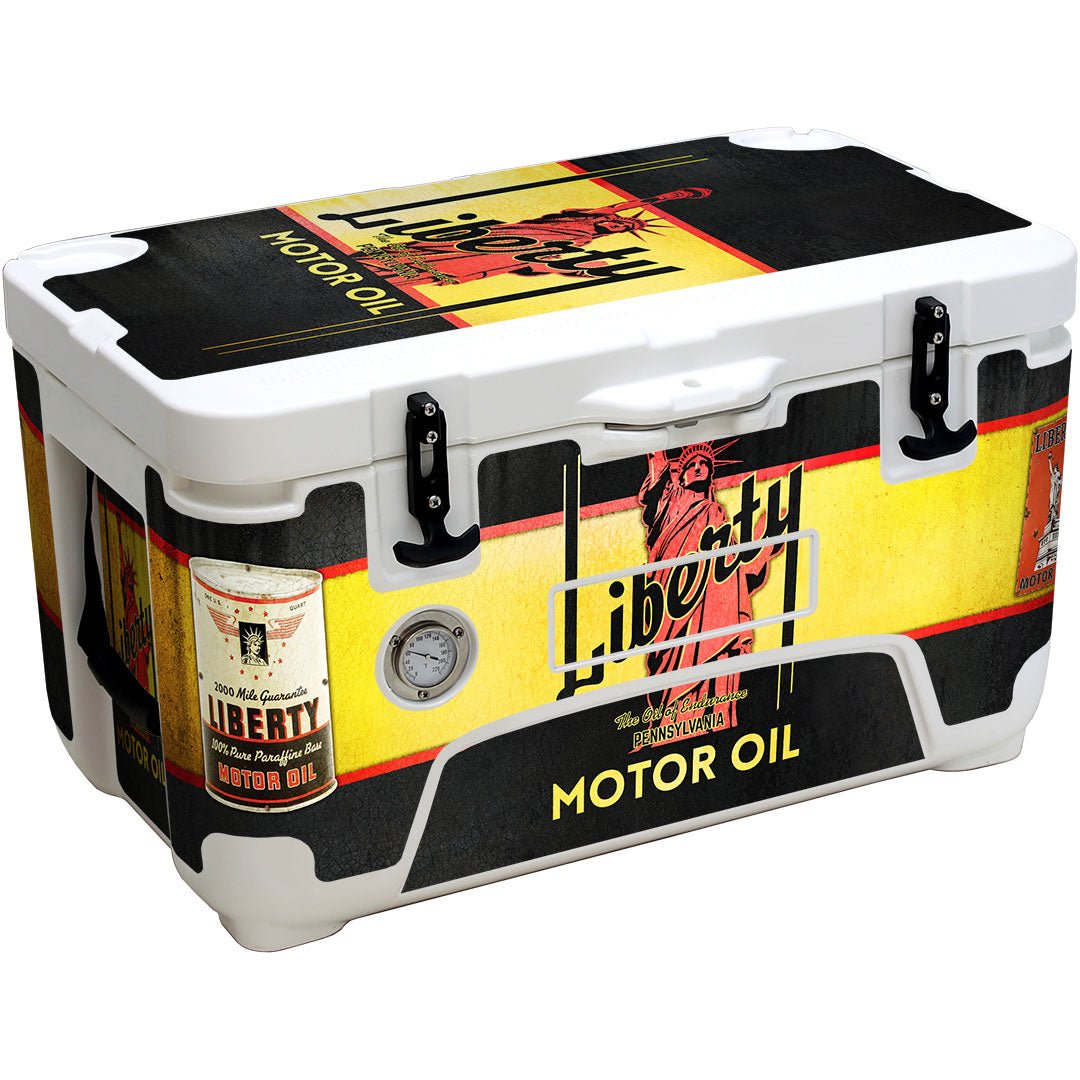 Liberty Rhino Vintage Fuel Brand Roto Molded Foam Injected 50 Litre Ice Box With Longest Ice Retention ES-50QT - Model ES-50FP-LIBERTY - KING CAVE