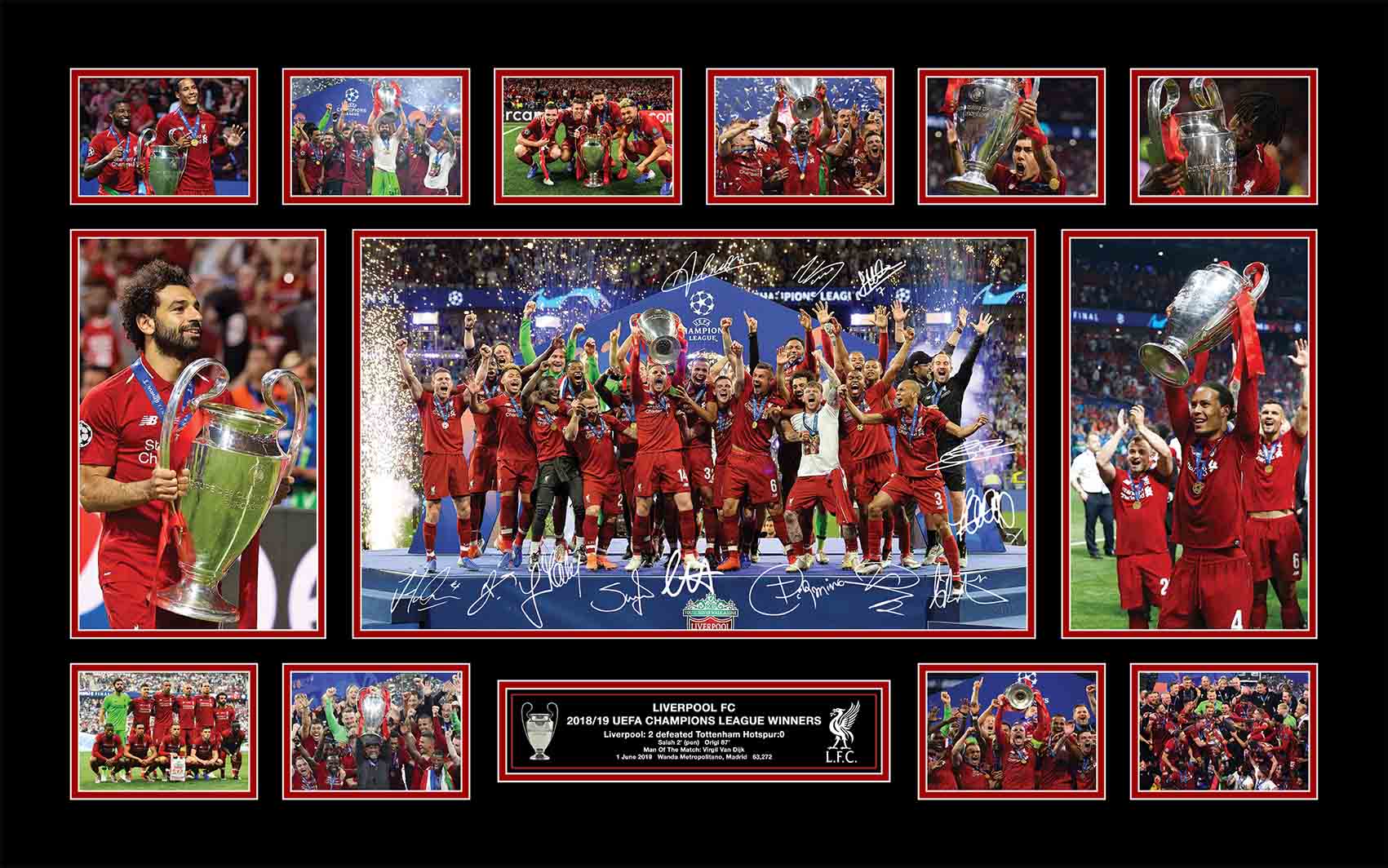 Liverpool 2018/2019 UEFA Champions League Collage Framed - KING CAVE