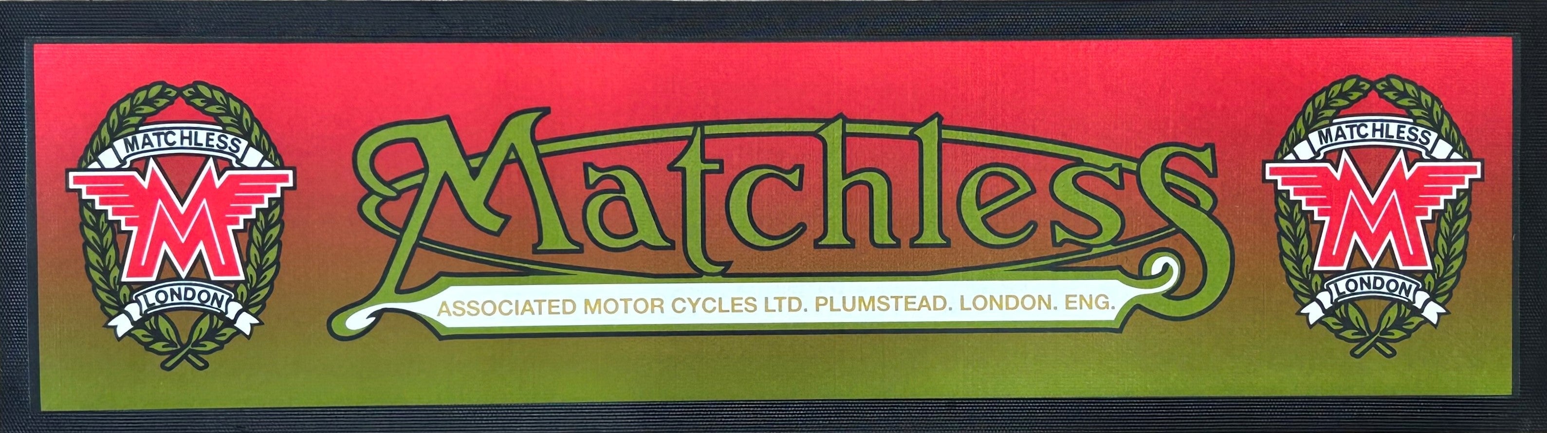 Matchless Motorcycles Premium Rubber-Backed Bar Mat Runner - KING CAVE
