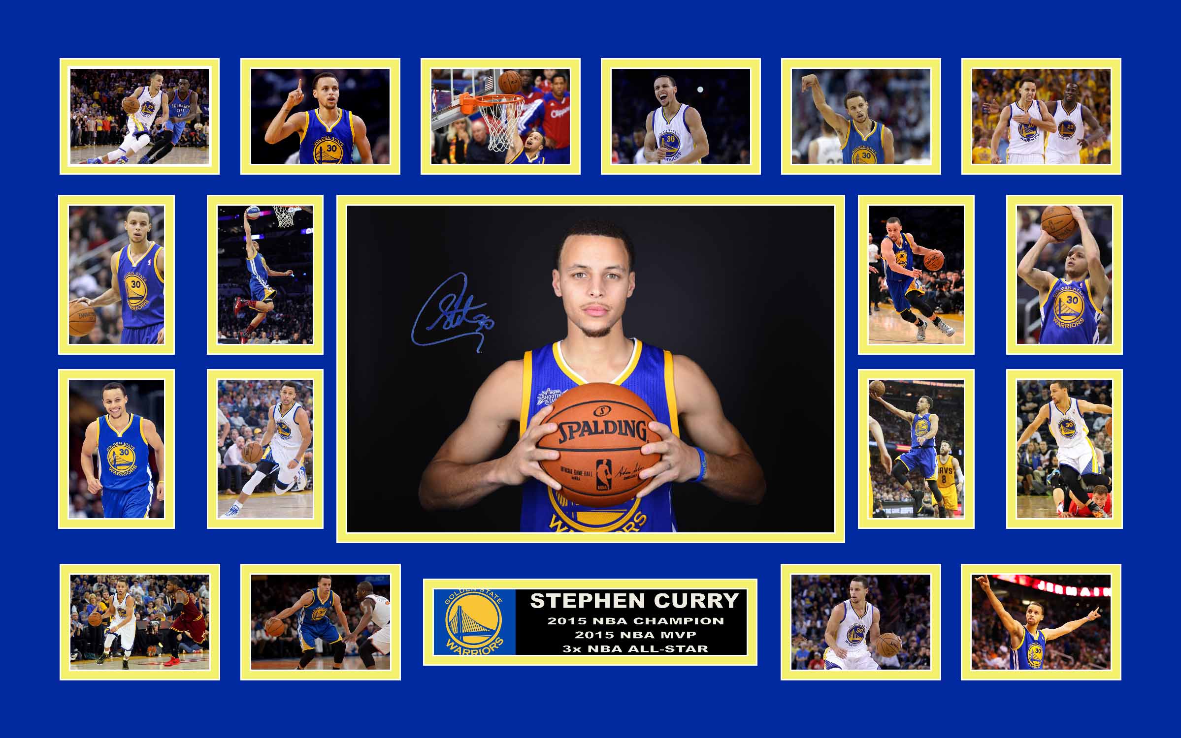Steph Curry Large Collage Framed