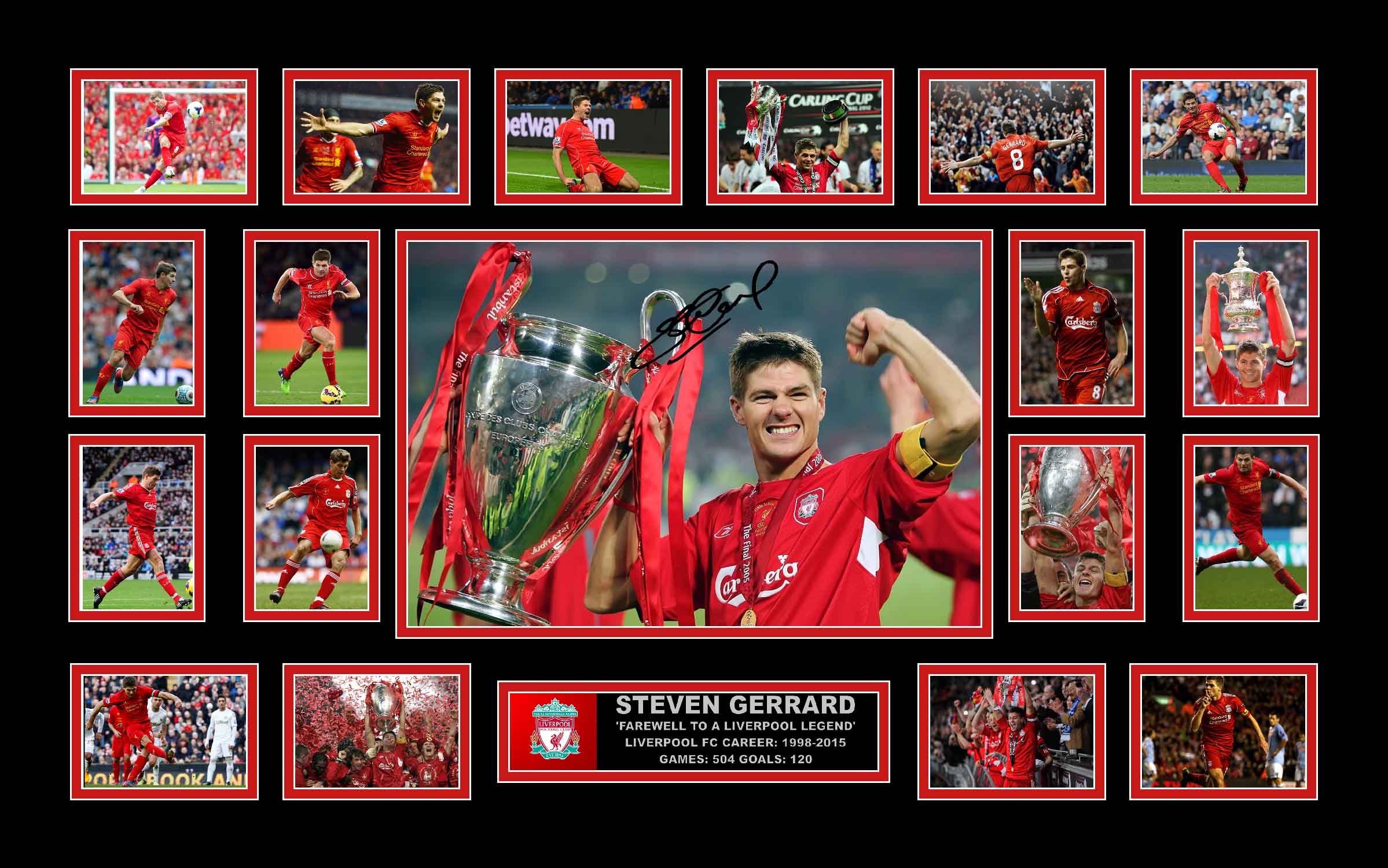 Steven Gerrard Large Collage Framed