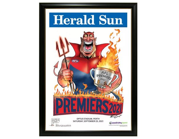 Melbourne Mark Knight 2021 Premiers Poster Framed - KING CAVE