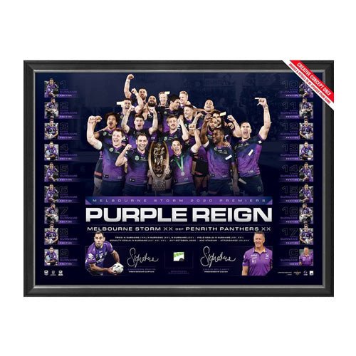 Melbourne Storm 2020 Premiers Framed Sportsprint - KING CAVE