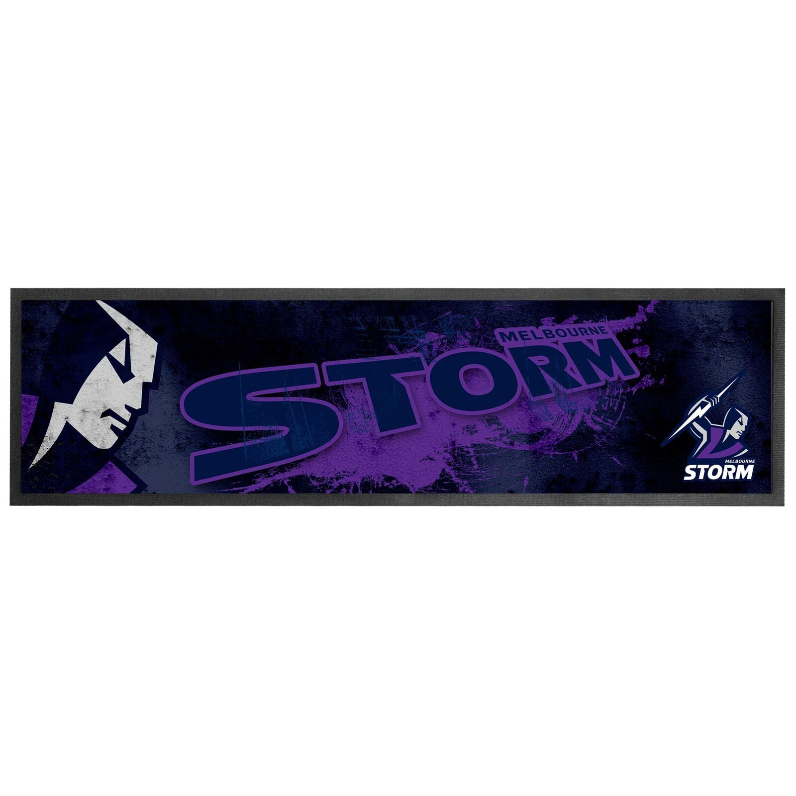 Melbourne Storm NRL Premium Rubber-Backed Bar Mat Runner - KING CAVE