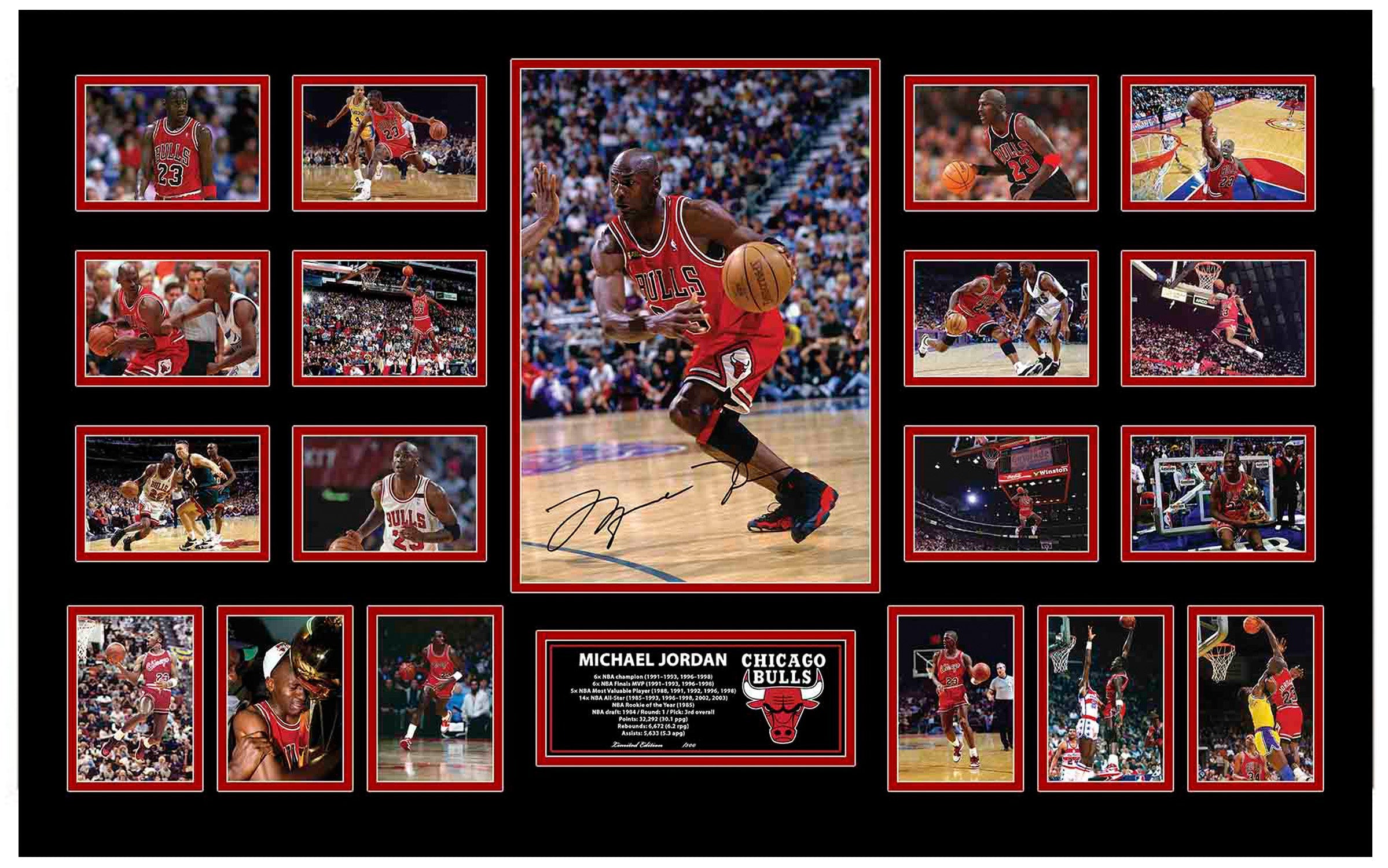 Michael Jordan Large Collage Framed - KING CAVE