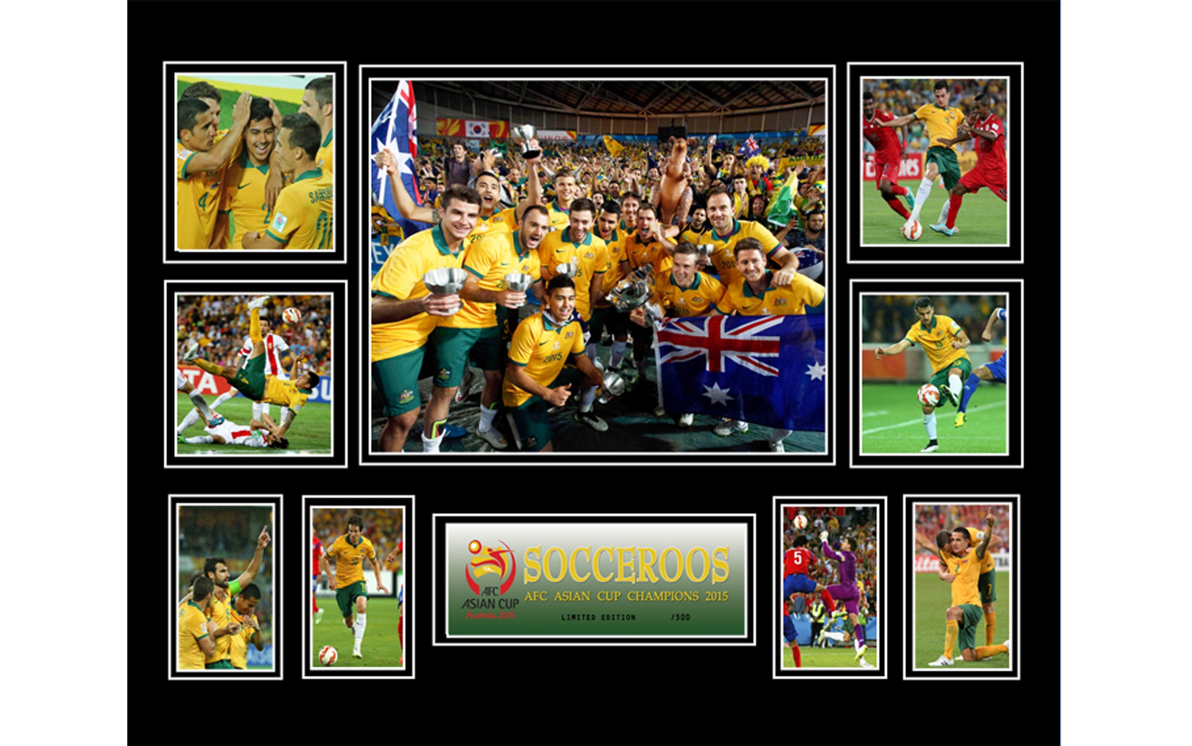 Socceroos AFC Asian Cup Champions 2015 Collage Framed