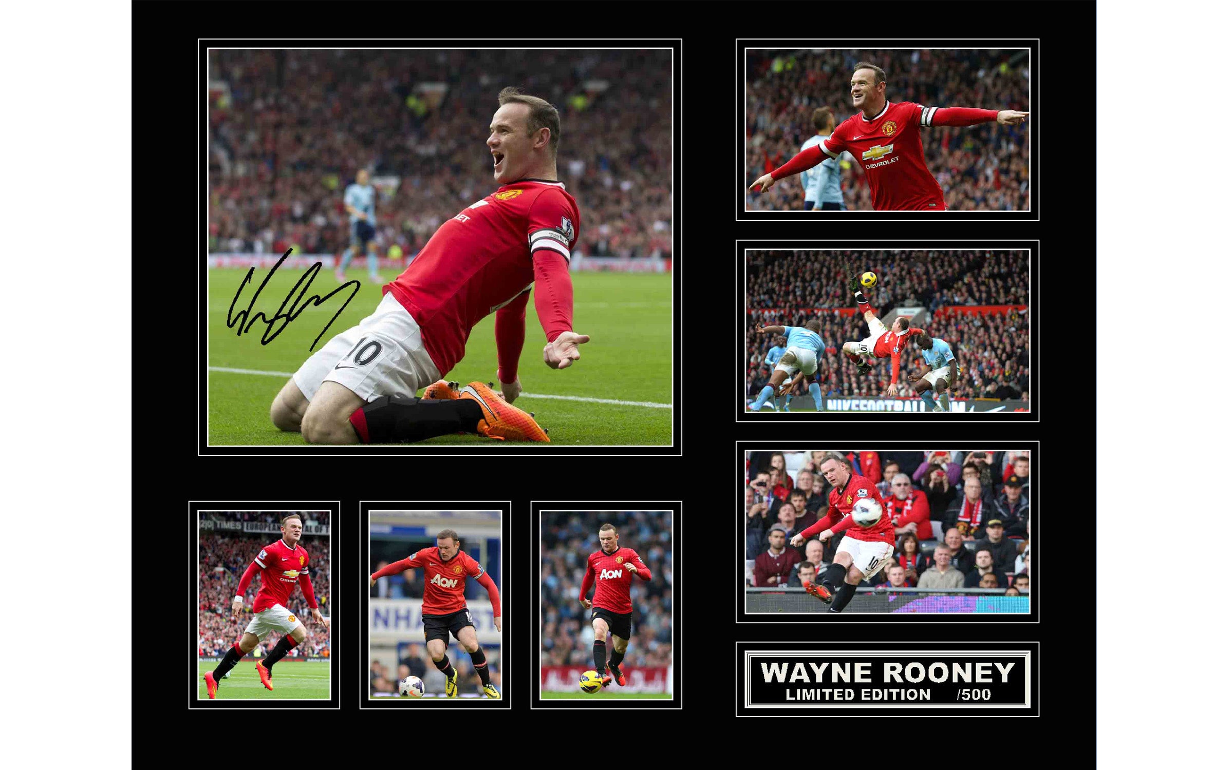 Wayne Rooney Collage Framed